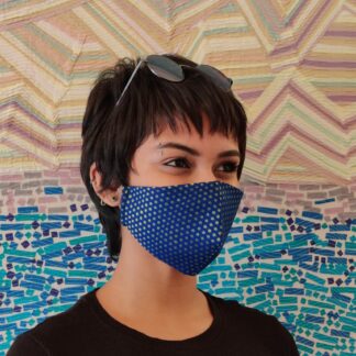Stay Safe Blue Brocade Mask
